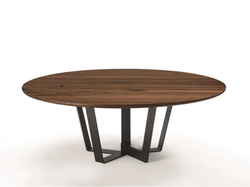 KOHI TABLE - Round table with solid wood top and iron base by Riva 1920 - view 2